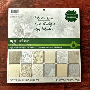 Recollections Rustic Luxe Paper Pad with Green and Cream Accents